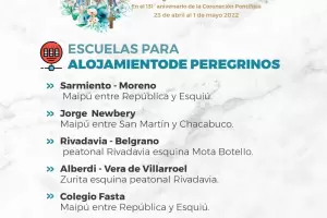 Fiestas marianas: habilitan escuelas para los peregrinos