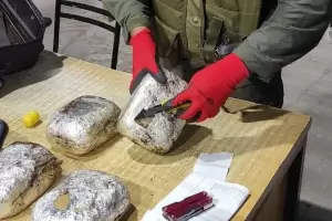 Detienen a una madre y a su hijo: Transportaban 4 kilos de marihuana