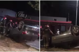 Capital: hospitalizaron a un polic�a que protagoniz� un violento vuelco con su auto