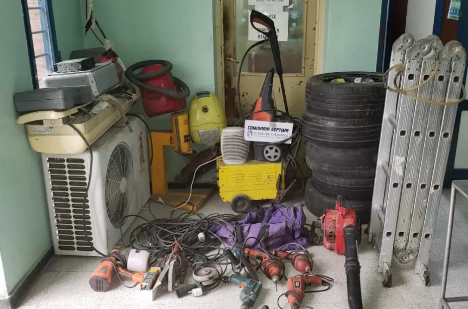 Los elementos secuestrados durante el procedimiento.