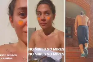 Jimena Barn encontr a Daniel Osvaldo sin remera y sus gestos lo dijeron todo