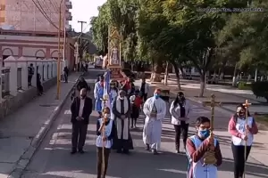 La Virgen de Bel�n tuvo su procesi�n en tiempos de pandemia