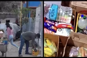 Vecinos de Bel�n asistieron con alimentos a una familia aislada por Covid-19