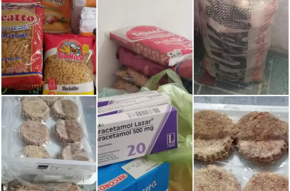 UCCO y la mercadera para ser entregada.