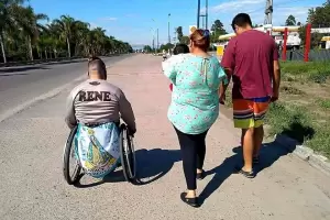 Pese la restriccin, Ren Barrionuevo, el peregrino tucumano inici su marcha hasta la Virgen del Valle