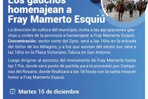 Gauchos homenajearn a Fray Mamerto Esqui