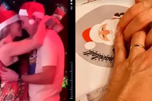 Rodolfo Barili sorprendi a su novia y le propuso casamiento en una ceremonia navidea