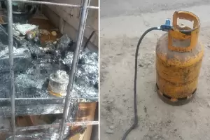 Principio de incendio en un kiosco de comida en Santa Mara