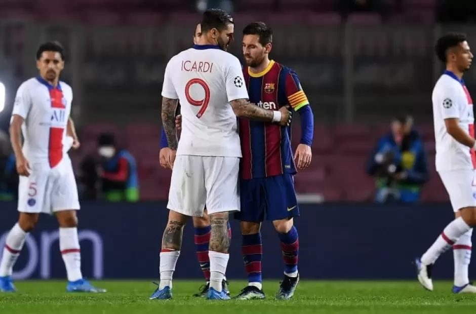 Icardi y Messi intercambiaron camiseta.