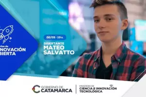 Mateo Salvatto, en una conferencia para Catamarca