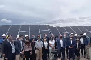 Jalil junto a los ministros Martn Guzmn y Nicols Trotta inauguraron obras en El Pen