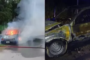 Se incendi un auto en Valle Viejo