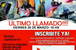 ltimo llamado para formar parte de los Bomberos de Valle Viejo