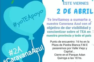 Caravana azul en Catamarca en el Da del Autismo