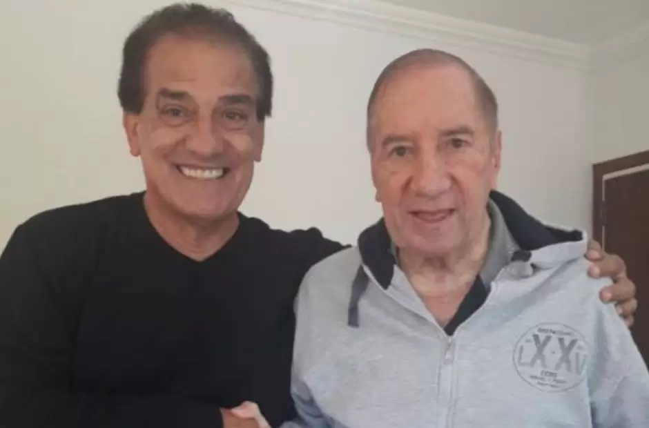 Miguel ngel Lemme junto al DT Bilardo