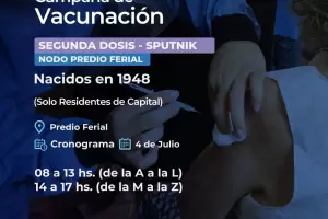Cronograma de vacunacin: segunda dosis de Sputnik V en el Predio