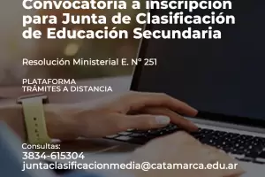 Convocatoria a inscripcin para Junta de Clasificacin de Educacin Secundaria