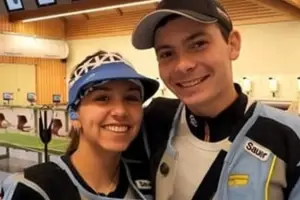 Russo y Eberhardt quedaron eliminados en Tiro Deportivo mixto