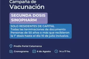 Segunda dosis de Sinopharm a residentes de Capital