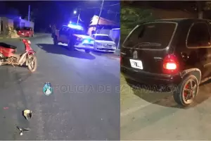 Un joven result lesionado tras un choque entre un auto y una moto