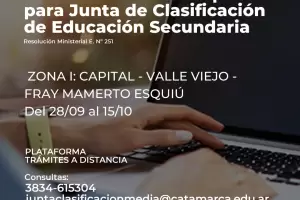 Convocatoria a inscripcin para Zona I de Educacin Secundaria
