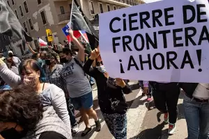 El pueblo chileno march en contra de la inmigracin