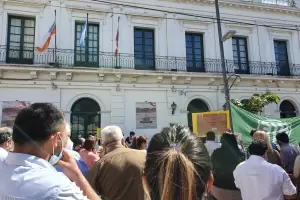 Protesta de empleados judiciales frente a la Corte