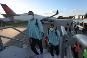 La Selecci�n Argentina est� en Paraguay para el inicio de la triple fecha