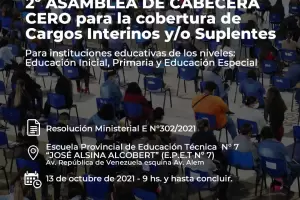 Llaman a la segunda Asamblea de cabecera cero para Inicial, Primaria y Educacin Especial