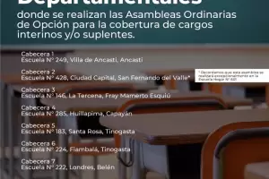 Cules son las escuelas cabeceras departamentales habilitadas para Asamblea