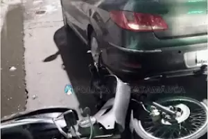 Siniestro vial en el centro de la ciudad