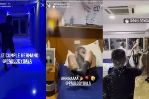 El divertido saludo de los jugadores de la Seleccin Argentina a Paulo Dybala por su cumpleaos