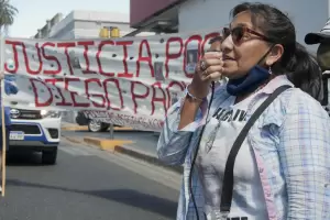 Manifestacin de familiares de Diego Pachao