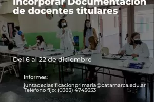 Junta de Clasificacin de Nivel Inicial, Primario y Adulto incorporar documentacin de docentes titulares