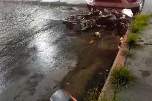 Motociclista herida en colisin