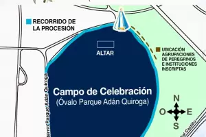 Procesin de la Virgen del Valle: croquis del recorrido en el Adn Quiroga