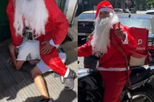 Santa Fe: un repartidor disfrazado de Pap Noel atrap a un ladrn que le rob la cartera a una mujer