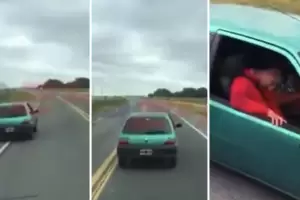 Dos policas manejaban borrachos y se quedaron dormidos en medio de la ruta