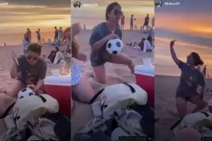 Harta de que jugaran ftbol cerca de ella y le llegaran pelotazos, les pinch la pelota con un cuchillo