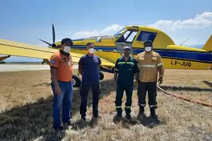 Incendio en el Cerro Ancasti: lleg el avin hidrante y el fuego fue circunscripto