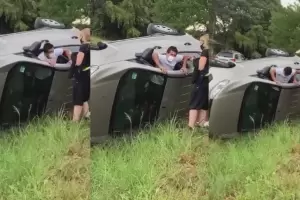 La Pulga Rodr�guez socorri� a una mujer que sufri� un accidente