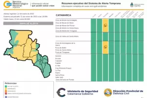 Alerta amarilla por tormentas en el interior