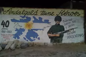 Mural en Andalgal por la Memoria Activa de los 40 aos de Malvinas