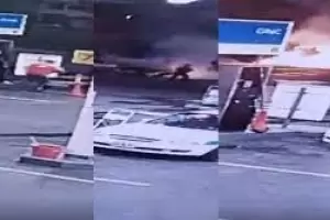 Con un matafuego le salv la vida a un conductor, apag un incendio y evit una explosin