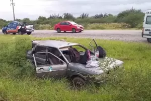 Siniestro vial: vuelco en la Ruta Nacional N38