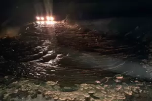 Preocupaci�n en Saujil: Qued� cortado el acceso a la localidad por la creciente del r�o Rinc�n