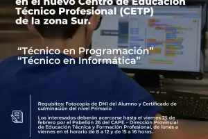 Abren pre-inscipcin para Educacin Secundaria Tcnica en el CETP
