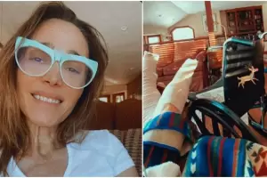 Vernica Lozano en silla de ruedas y vendada tras su accidente en Aspen
