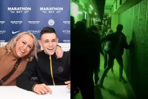 Video: Un hincha golpe brutalmente a la madre de la estrella del Manchester City, Phil Foden