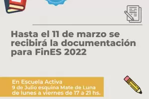 Hasta el 11 de marzo se recibir la documentacin para FinES 2022